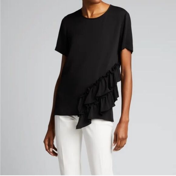 Max Mara Briose Silk Top in Black Size 8 - Picture 3 of 11